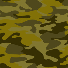 Full seamless khaki camouflage texture pattern vector. Army skin design for textile fabric printing and wallpaper. Design for fashion and home design.