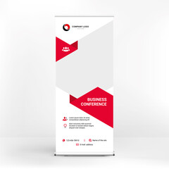 Creative roll-up banner design, modern geometric style