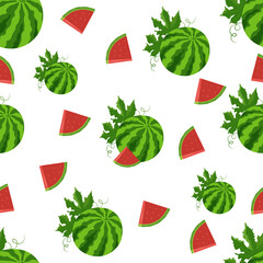 Seamless pattern with watermelon
