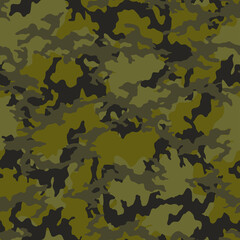 Fototapeta premium Full seamless military camouflage skin pattern vector for decor and textile. Army masking design for hunting textile fabric printing and wallpaper. Design for fashion and home design.