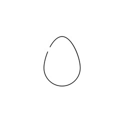 Easter background with egg one line draw, vector illustration