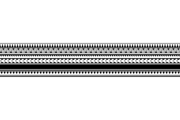 Maori polynesian tattoo bracelet. Tribal sleeve seamless pattern vector. Samoan border tattoo design fore arm or foot. Armband tattoo tribal. band fabric seamless ornament isolated on white background
