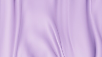 Satin purple waves folds 3D rendering background. Light lilac folds with soft silky ripples in flowing abstract drapery.