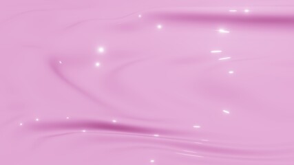 Pink waves paint with sun glare 3D background. Flowing waves oil liquid with bright vibrant highlights and futuristic geometric textures.