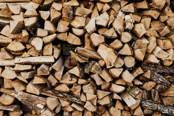 Full Frame Stack Of Logs