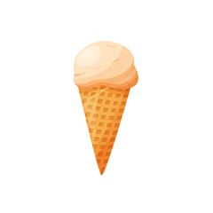 Ice cream in flat cartoon style. vector isolated on white background.