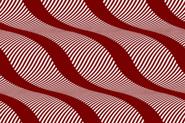Full Seamless Background with waves lines Vector. Red texture with vertical wave lines. Vertical lines design for fashion and decor fabric print.