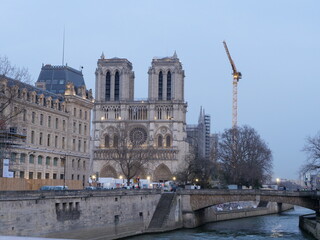 Notre Dame de Paris during the reconstruction of the roof the 2nd march 2021.