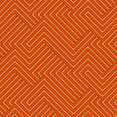 Full seamless zigzag geometric texture pattern vector for decoration. Orange monochrome design for textile fabric printing and wallpaper. Grunge model for fashion and home design.