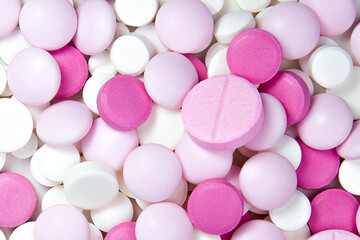 background of medical pills pink and white