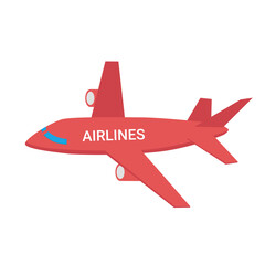 Red plane icon vector illustration for web
