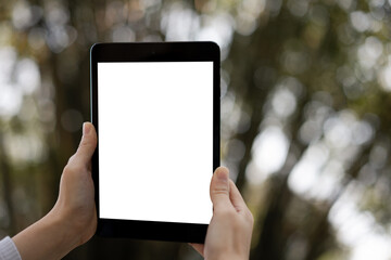 person holding tablet pc