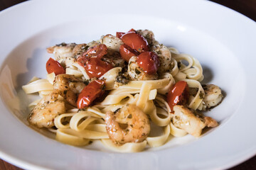spaghetti with seafood