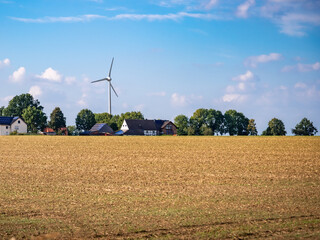 wind turbines on in the field