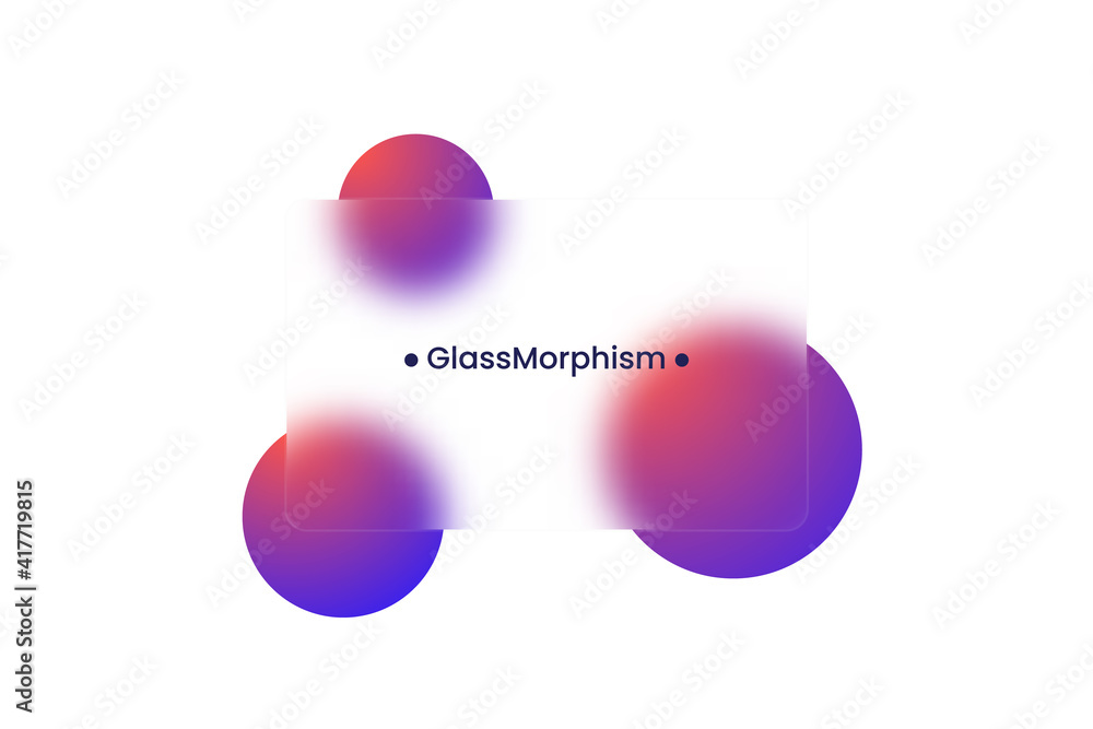 Poster abstract background. transparent frame in glass morphism style