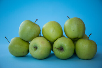 Green apples. Fruits. Apple. Background. 