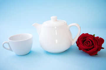 cup of tea. Flowers. Rose. Cup tea. 