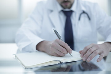 Doctor working in hospital. Patient consultation