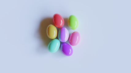 Fototapeta na wymiar Colorful easter eggs on a white background