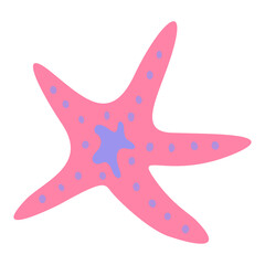 Vector illustration of a starfish. Cute hand drawing a starfish in flat style. Nautical illustration