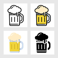beer icon vector design in filled, thin line, outline and flat style.
