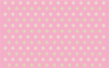 背景素材　四葉のクローバーの模様　ピンク