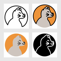 cat icon vector design in filled, thin line, outline and flat style.