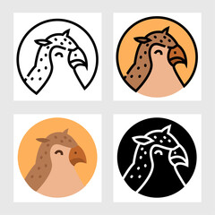 owl icon vector design in filled, thin line, outline and flat style.