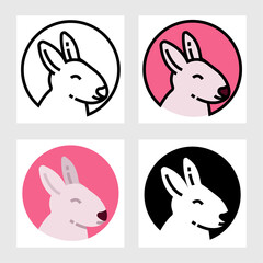 rabbit icon vector design in filled, thin line, outline and flat style.