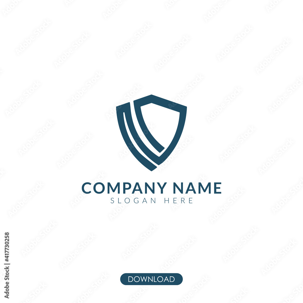 Poster shield technology for security concept. protection web application. isolated background