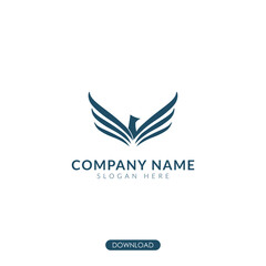 wing bird logo for technology modern. security concept for network