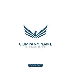 wing bird logo for technology modern. security concept for network