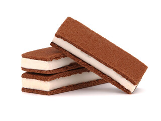 Milk snack bars isolated on white 
