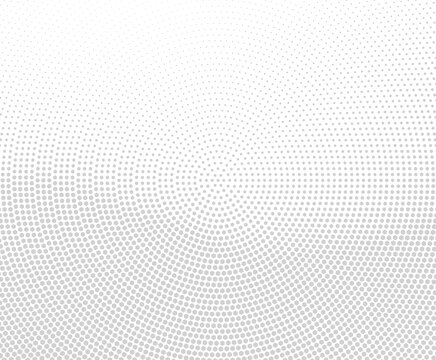 Vector halftone dots background. Monochrome comic pattern. Radial gradient hexagon texture.