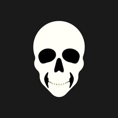 Skull icon on black background