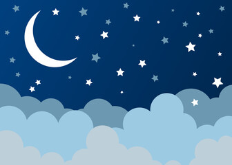 Fototapeta na wymiar Night sky with moon background
