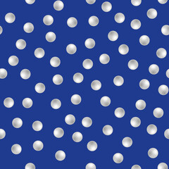 Seamless pattern with pearls on blue background