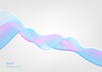 Abstract colorful wavy shape on white background.