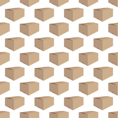 Seamless pattern with boxes on white background