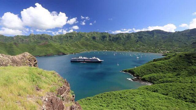 Nuku Hiva, Marquesas Islands. Bay of Taiohae, French Polynesia.