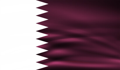 Obraz premium Grunge Qatar flag. Qatar flag with waving grunge texture.