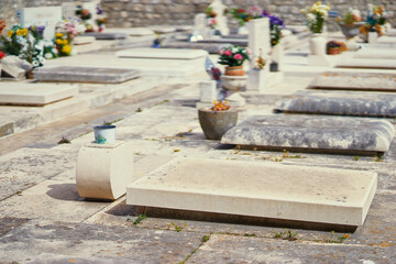 Graves on the old europian cemetery.