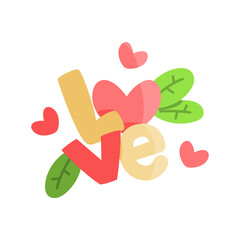 Isolated cute love text. Valentines day - Vector