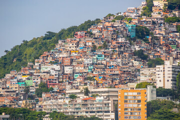 vidigal hill as seen from Leblon Beach in Rio de Janeiro.