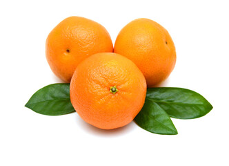 Ripe mandarin citrus isolated tangerine mandarine orange on white background. 