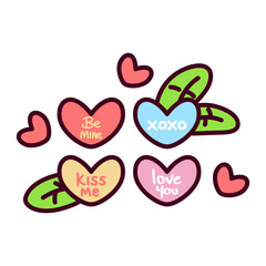 Hearts with love messages. Valentines day - Vector