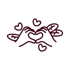 Isolated hands forming heart. Valentines day - VEctor
