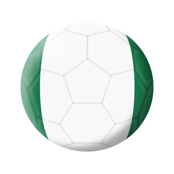 Nigeria soccer ball football 3d illustration isolated on white with clipping path