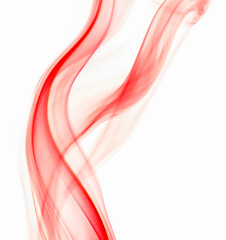 swirling movement of red smoke group, abstract line Isolated on white background