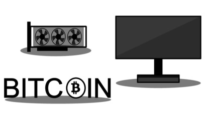 Bitcoin mining technology background vector